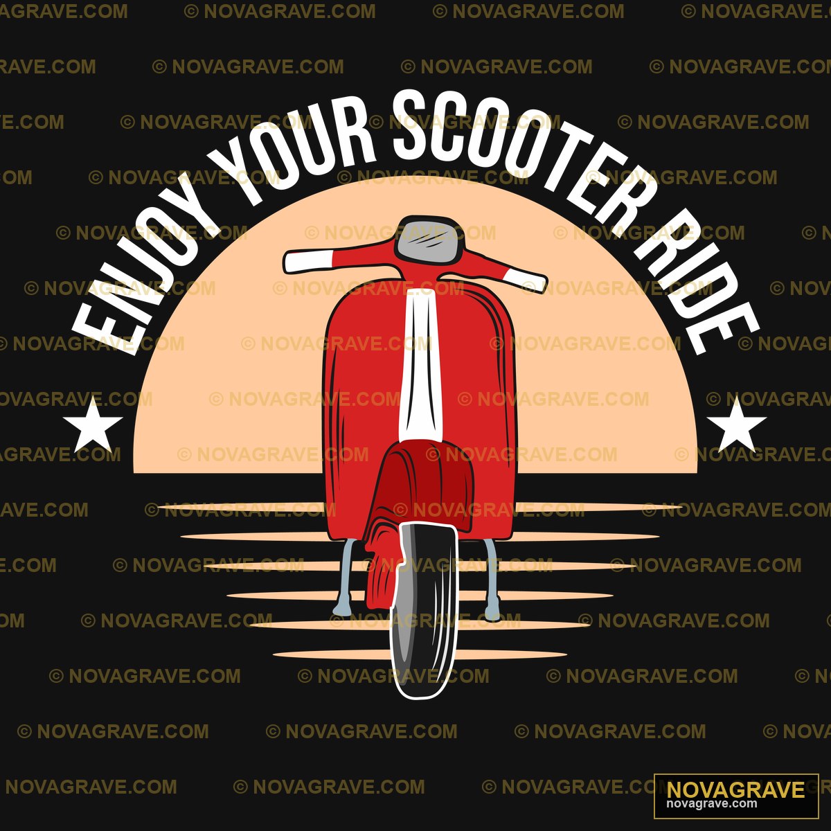 A Person Riding A Scoote On A Scoote Family Kids - DTF Transfer Design