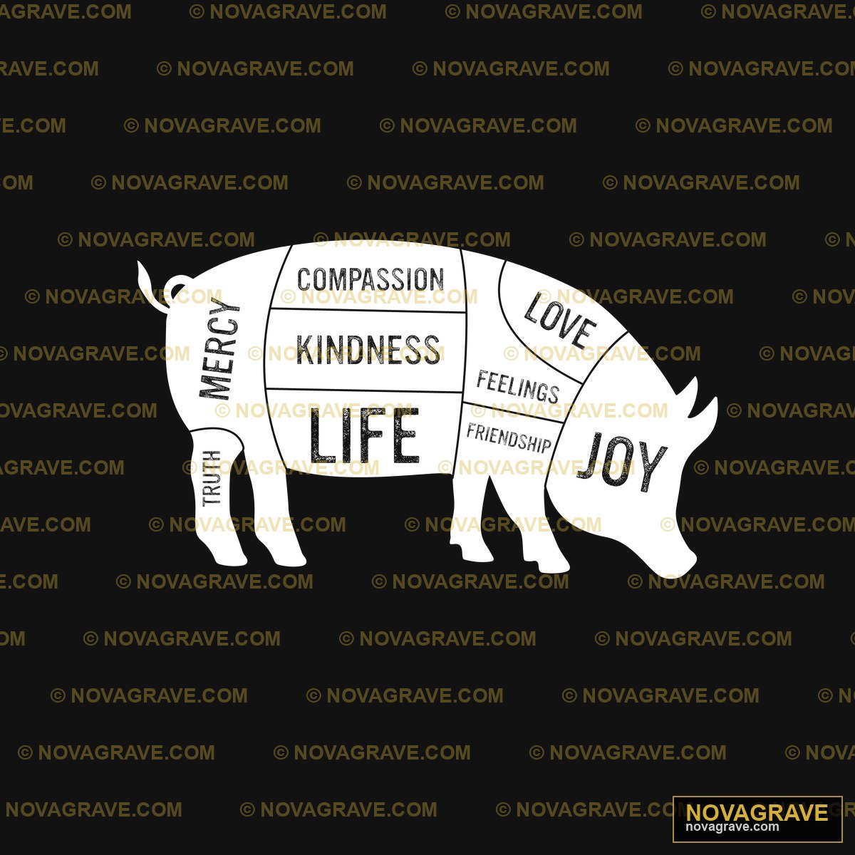 A Pig Cut Into Pieces Of Meat Animals Wildlife - Design DTF