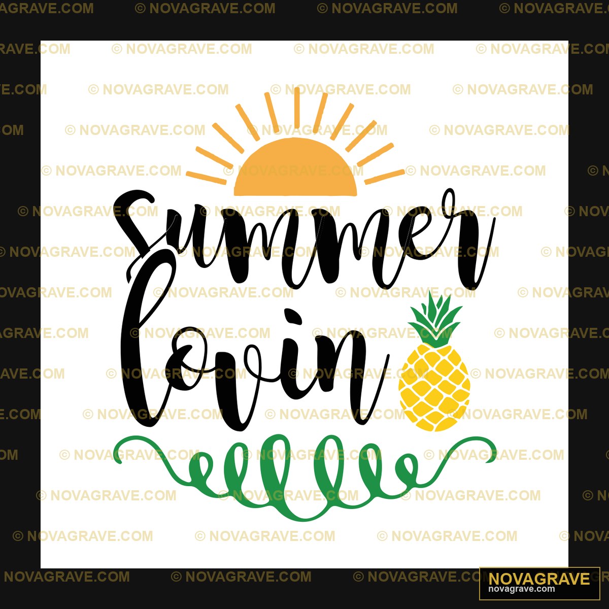 A Pineapple With The Words Summer Vibe Typography Slogans - DTF Ontwerp
