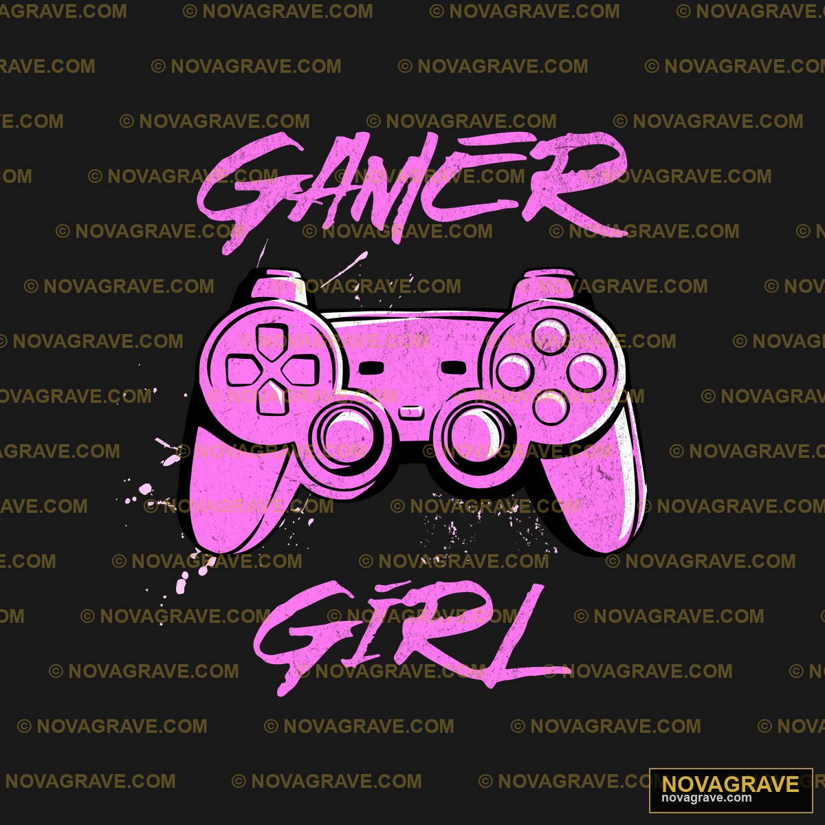 A Pink And Black Game Controller With The Wor Typography Slogans - DTF Ontwerp