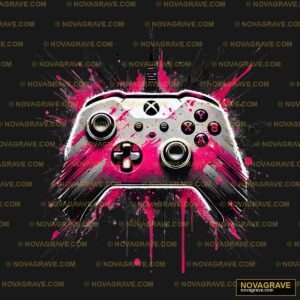 A Pink And Black Xbox Controller With Sp Spe Other Designs - Design DTF