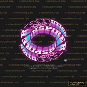 A Pink And Blue Circular With The Words Love Seasonal Holiday - DTF Ontwerp