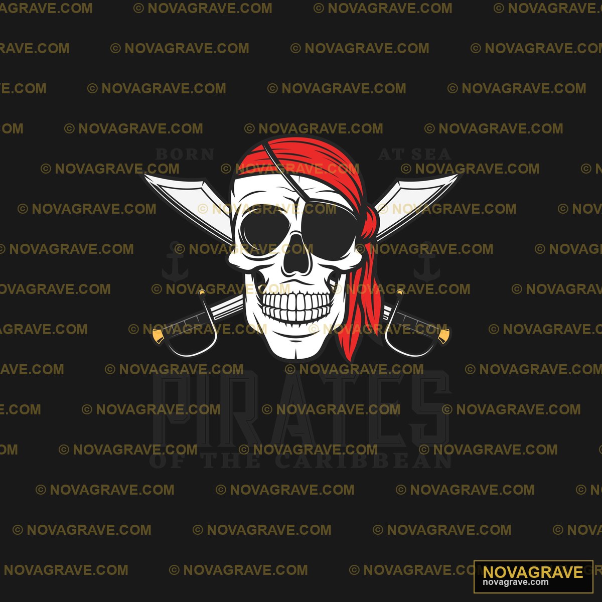 A Pirate Skull With Crossed Swords And A Red Streetwear Urban - Design DTF