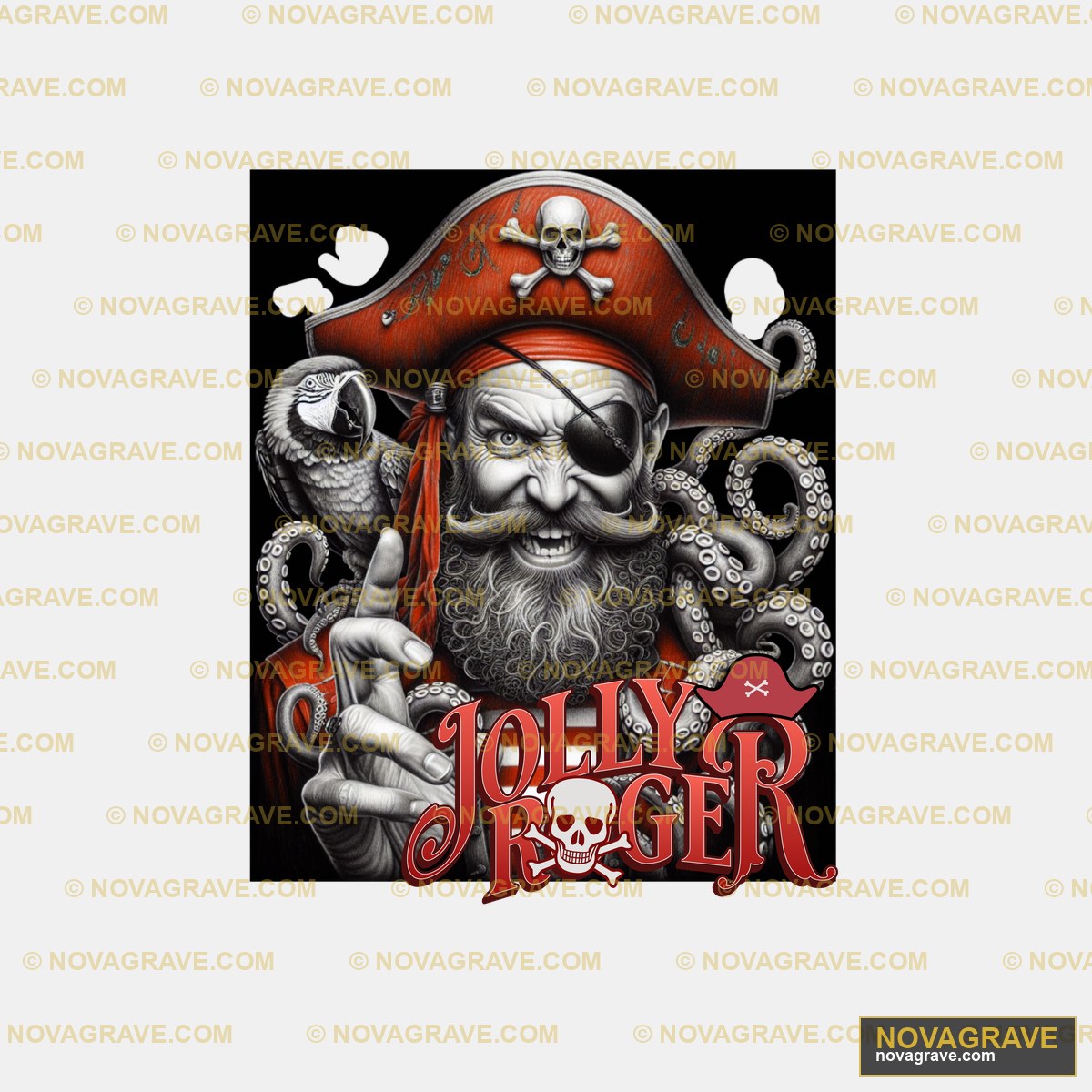 A Pirate With A Beard And A Beard With Tentac Animals Wildlife - DTF Ontwerp