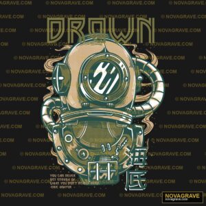 A Poster For A Beer Company With A Diving Hel Animals Wildlife - DTF Ontwerp
