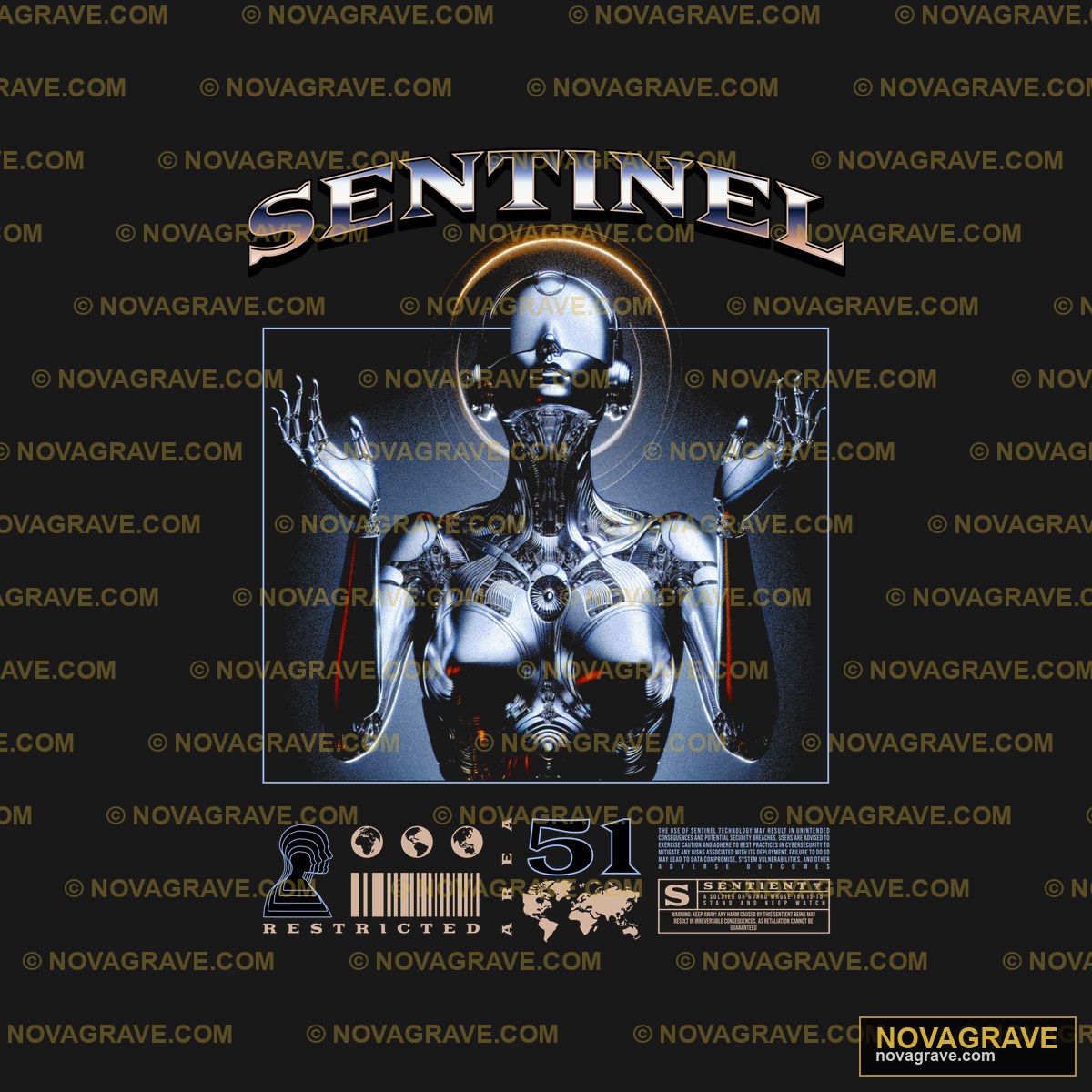 Sentinel Robot DTF Design PNG - Futuristic Sci-Fi Art