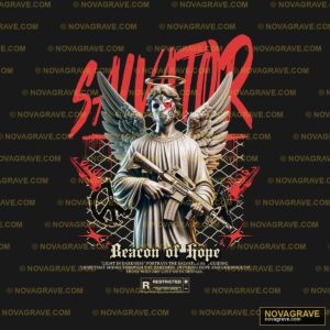 A Poster For A Concert With An Angel Holding Religious Spiritua - DTF Ontwerp