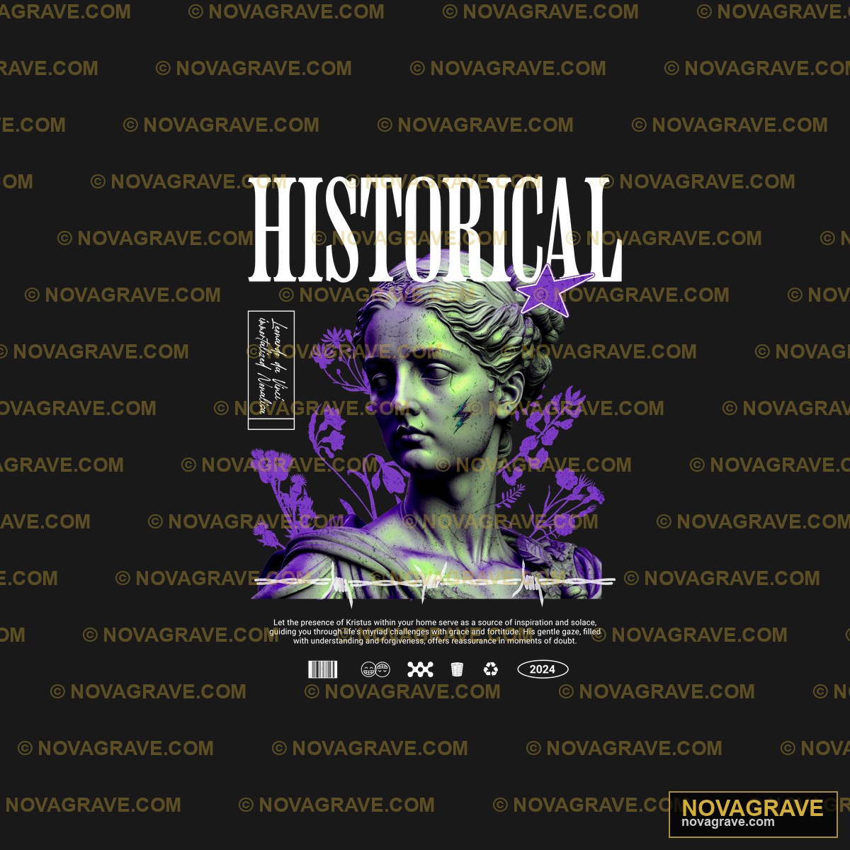 A Poster For A Festival With A Statue And Flo Nature Botanical - Design DTF
