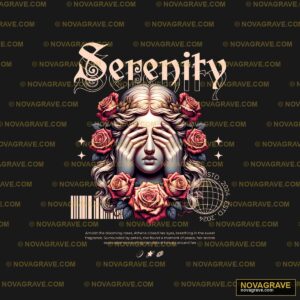 Serenity Goddess Roses DTF Design SVG PNG DXF Instant Download