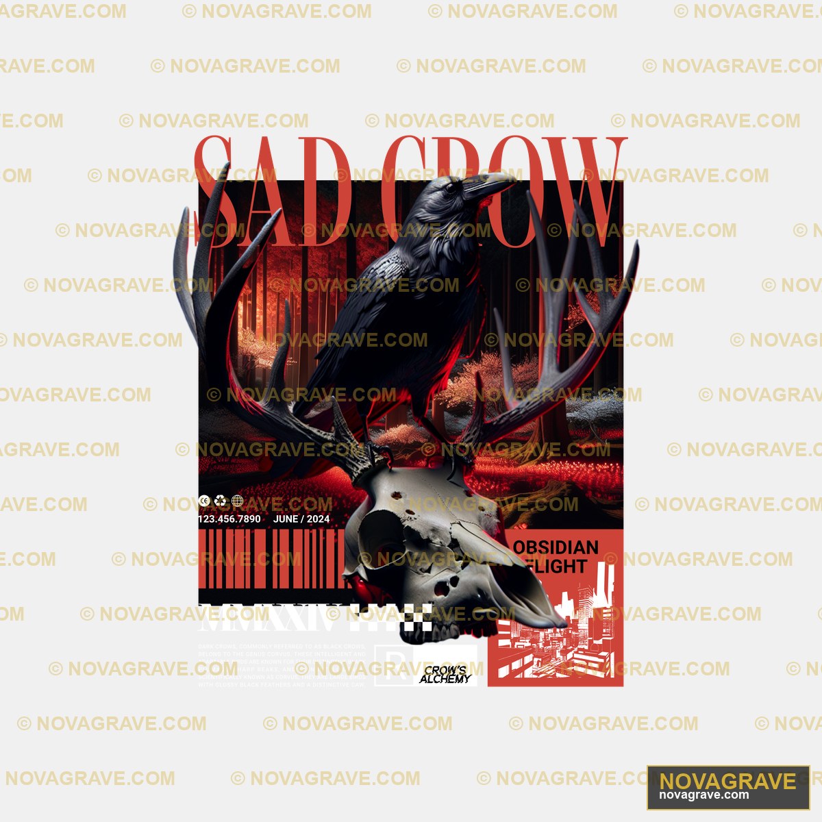 A Poster For The Event With A Crow On It Animals Wildlife - Design DTF