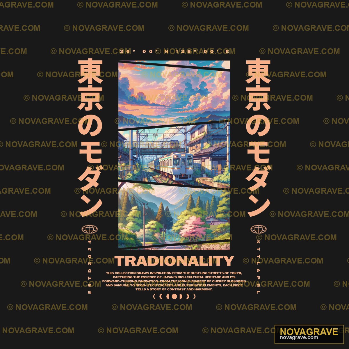 A Poster For The Japanese Movie The Railway Other Designs - DTF Transfer Design