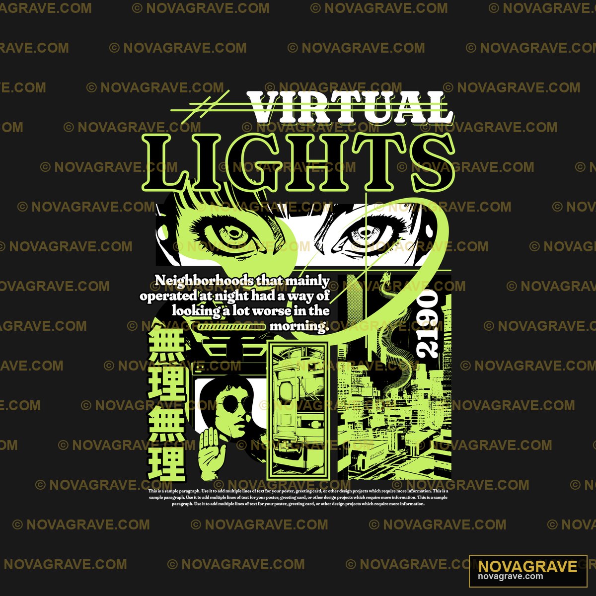 A Poster For The Virtual Lights Exhibition Other Designs - Design DTF