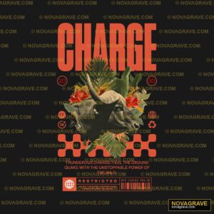 A Poster With A Bull And Flowers On It Animals Wildlife - Design DTF