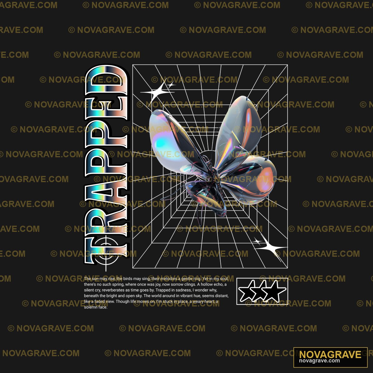 A Poster With A Butterfly In The Middle Animals Wildlife - DTF Transfer Design