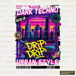 A Poster With A City Skyline Streetwear Urban - DTF Ontwerp