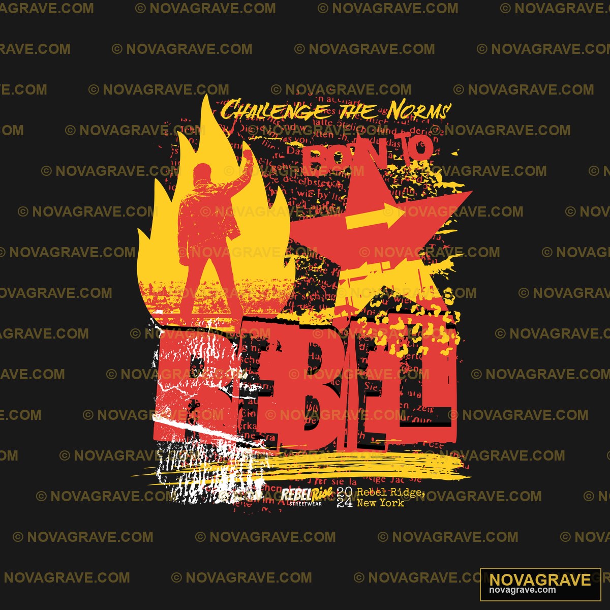 A Poster With A Fire And A Man In The Backgro Other Designs - DTF Transfer Design