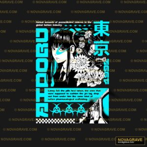 A Poster With A Girl And A Man In The Backgro Other Designs - Design DTF