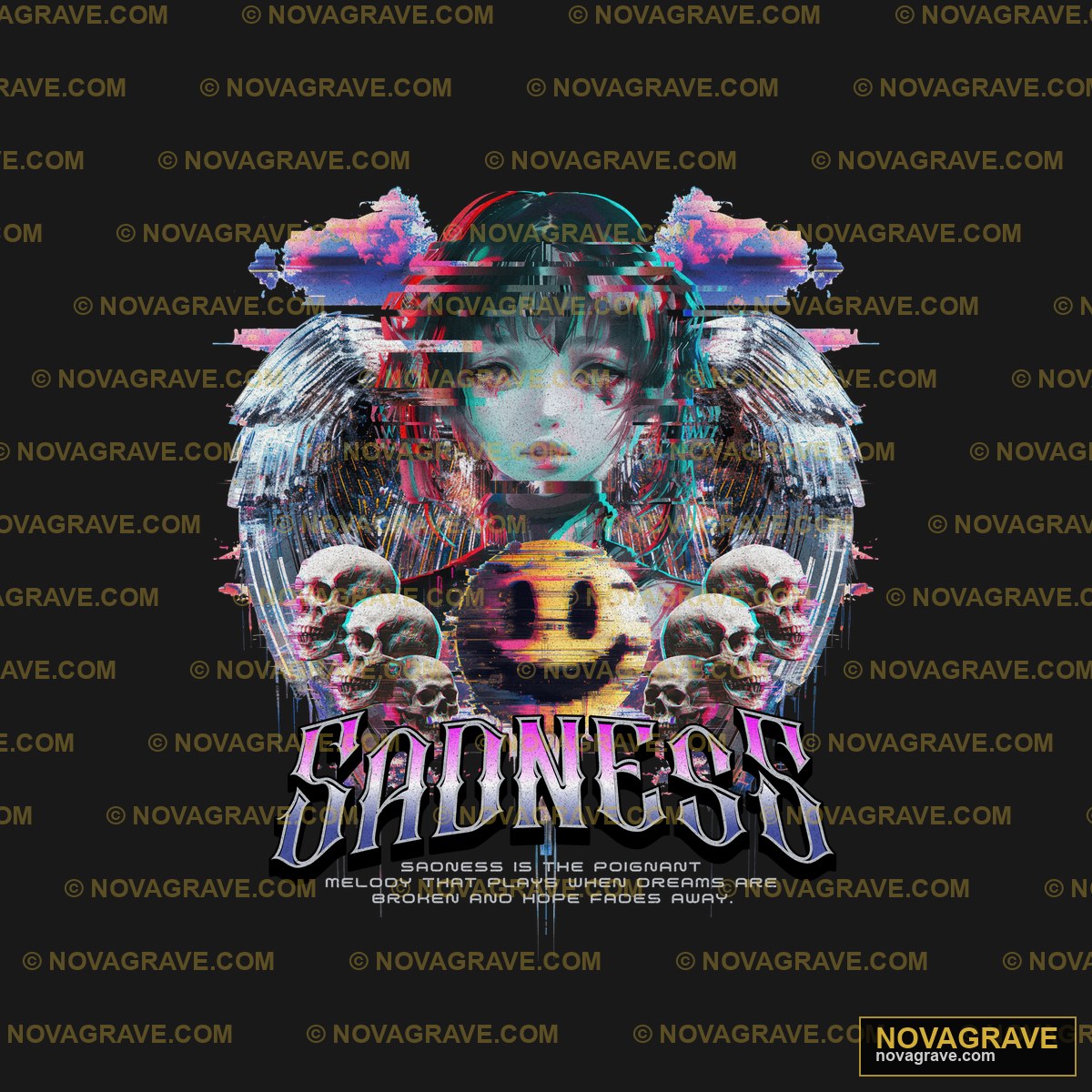 A Poster With A Girl And Skulls Streetwear Urban - DTF Transfer Design