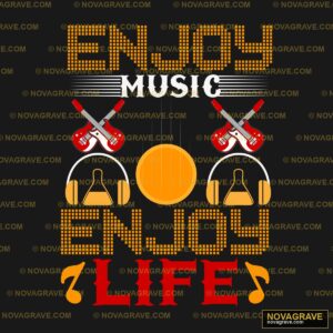 A Poster With A Guitar And A Ball Music Culture - DTF Transfer Design