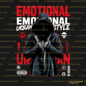 A Poster With A Man In A Hoodie Holding A Kni Streetwear Urban - Design DTF