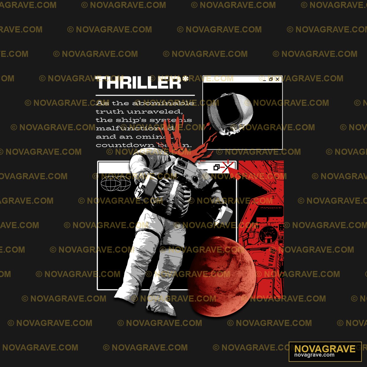 A Poster With A Man In A Spacesuit Nature Botanical - DTF Transfer Design