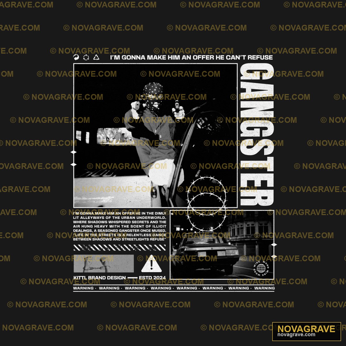 A Poster With A Man In A Suit And A Gun Other Designs - Design DTF