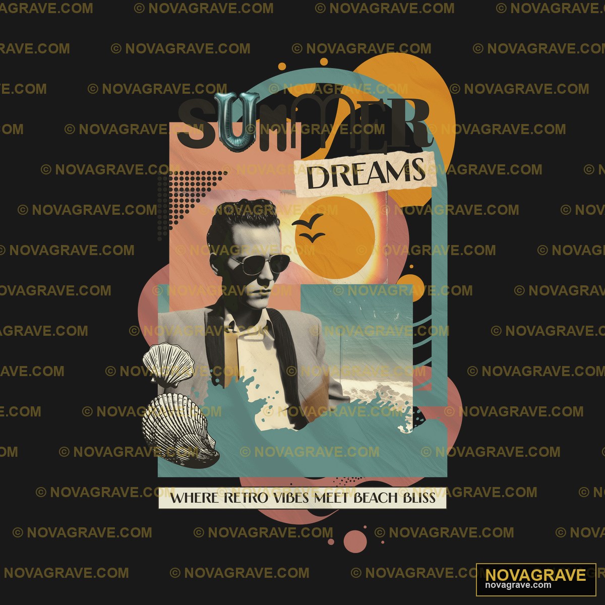 A Poster With A Man In A Suit And Sunglasses Nature Botanical - Design DTF