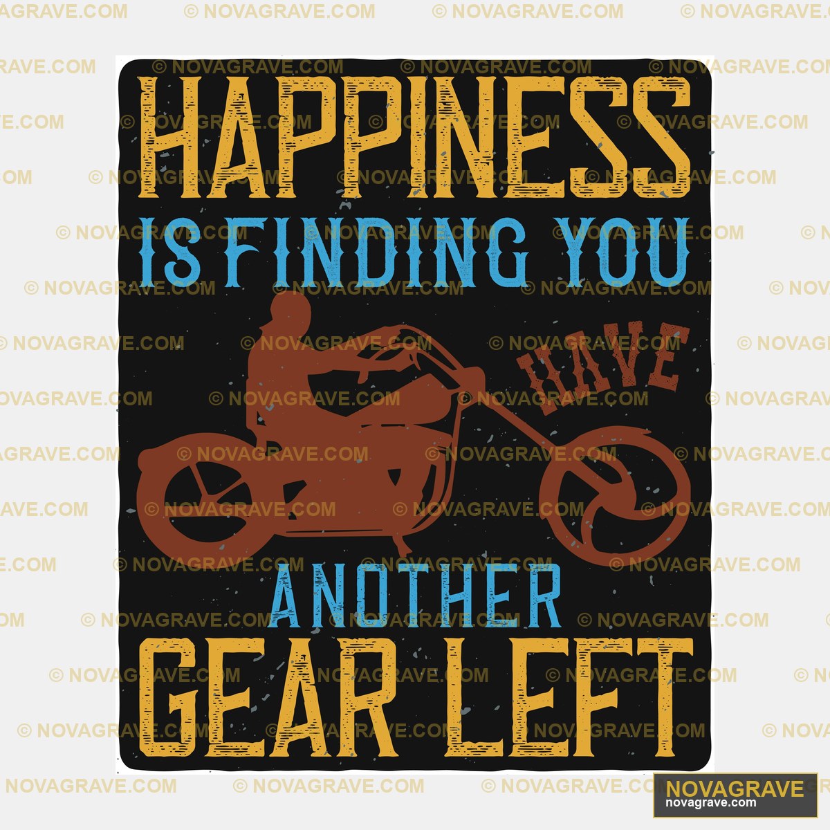 A Poster With A Motorcycle And The Words Happ Typography Slogans - DTF Transfer Design