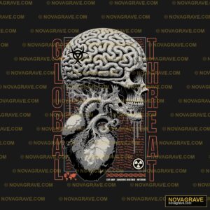 A Poster With A Skull And A Brain Streetwear Urban - DTF Transfer Design