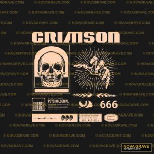 A Poster With A Skull And A Skull On It Streetwear Urban 4 - DTF Transfer Design