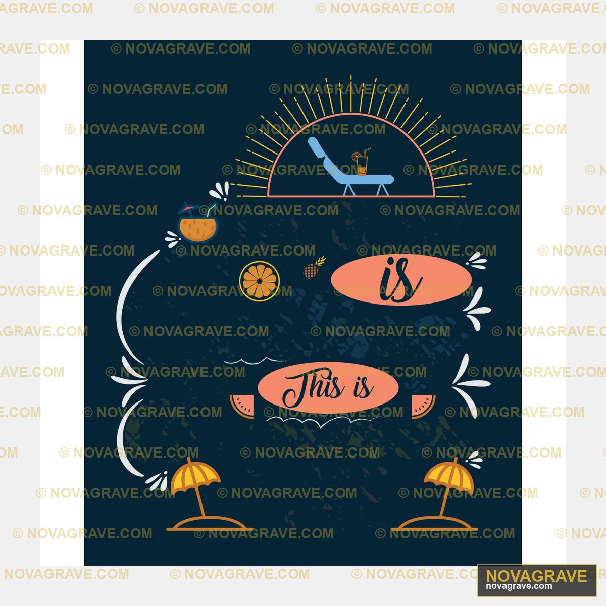 A Poster With A Sun And A Surfboard Sports Fitness - DTF Transfer Design