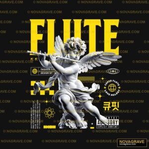 A Poster With A White Angel Holding A Sword Religious Spiritua - DTF Transfer Design