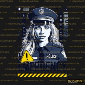 A Poster With A Woman Police In Uniform Professions DTF Design