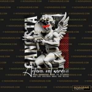 A Poster With An Angel Holding A Gun Religious Spiritua 3 - DTF Transfer Design