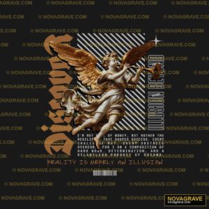 A Poster With An Angel Holding A Sword Religious Spiritua - DTF Ontwerp