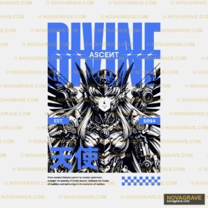 A Poster With The Words Divine And The Image Typography Slogans - DTF Transfer Design