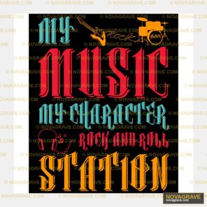 A Poster With The Words Music And A Guitar Music Culture - DTF Transfer Design