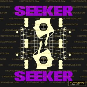 A Poster With The Words Seeker And A Globe Typography Slogans - Design DTF