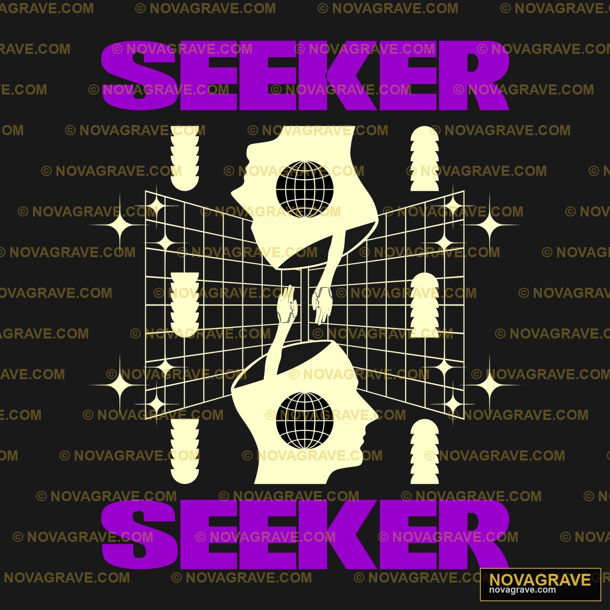 A Poster With The Words Seeker And A Globe Typography Slogans - Design DTF