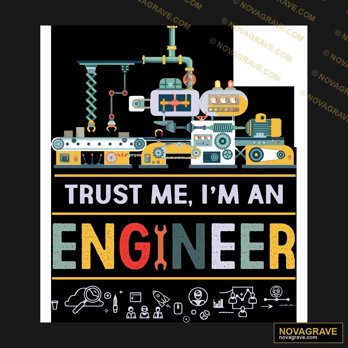 Trust Me I'm An Engineer DTF Design PNG - Industrial Machine