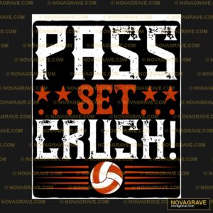 A Poster With The Wordspush And A Volleyball Sports Fitness - Design DTF
