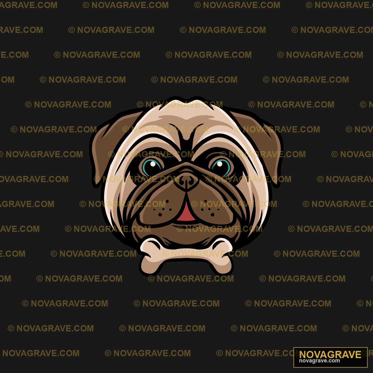 A Pug Dog With A Sad Look On Its Face Animals Wildlife - Design DTF