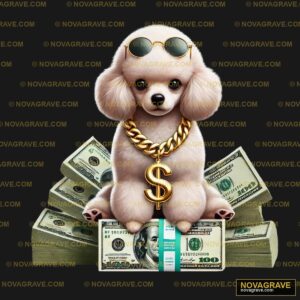 A Puppy With Sunglasses And Money Animals Wildlife - Design DTF