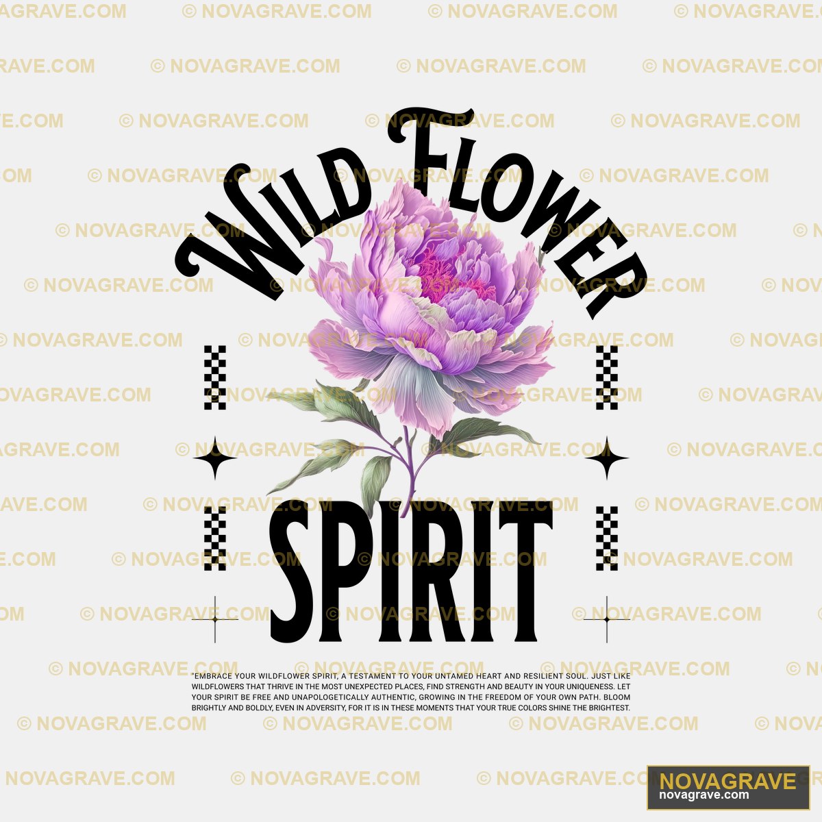 A Purple Flower On A Black Nature Botanical - DTF Transfer Design
