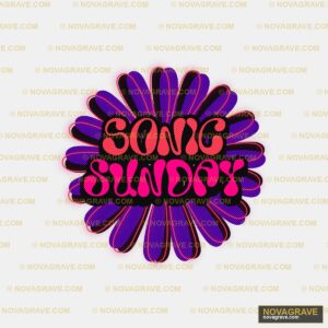 A Purple Flower With The Word Love In The Mid Nature Botanical - Design DTF