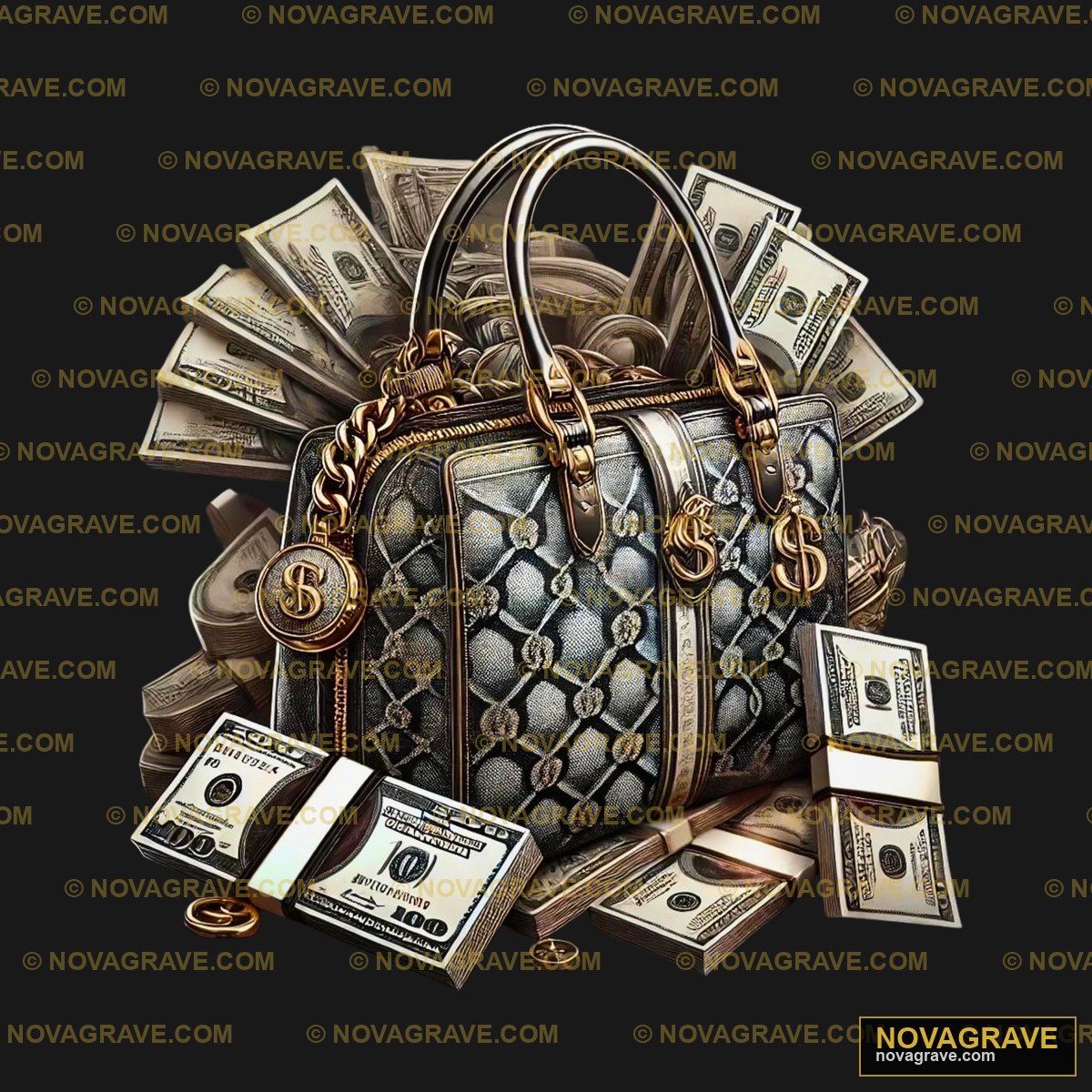 A Purse With Money And A Bunch Of Dollars Other Designs - DTF Ontwerp