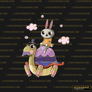 A Rabbit Riding On Top Of A Turtle Animals Wildlife - Design DTF