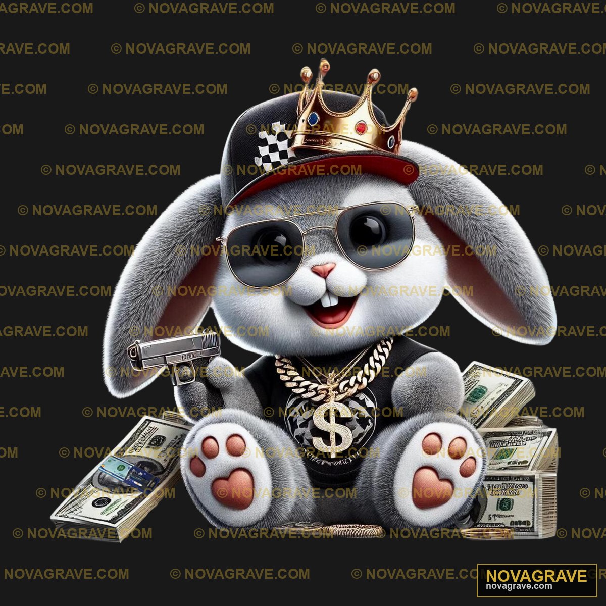 A Rabbit Wearing Sunglasses And A Crown Sitti Animals Wildlife - DTF Ontwerp