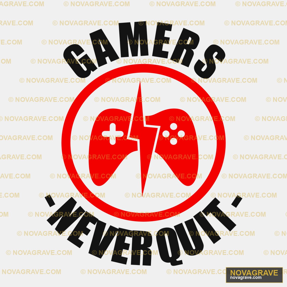 A Red And Black Logo With The Words Gamers Ne Typography Slogans - DTF Transfer Design