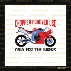 A Red And Blue Motorcycle With The Words Chop Typography Slogans - DTF Transfer Design